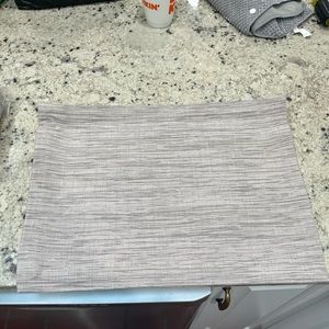Set of 8 Crate & Barrel Grasscloth Placemats. Color Dove.